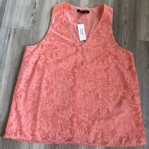 NWT Banana Republic Coral Orange Lined  Sleeveless Tank Size Small (MSRP $55)